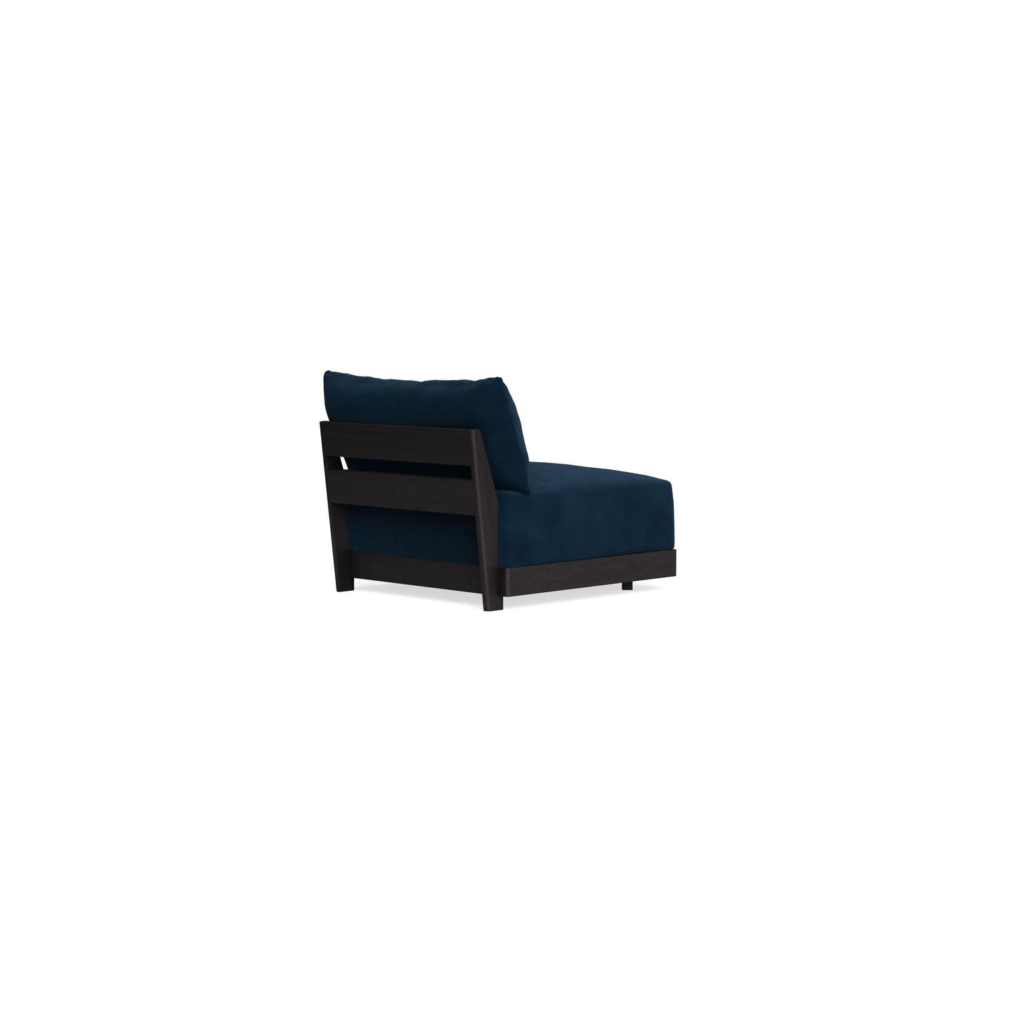 Modular Bondi Black Armless Chair in Royal Blue | Memory Foam Blend