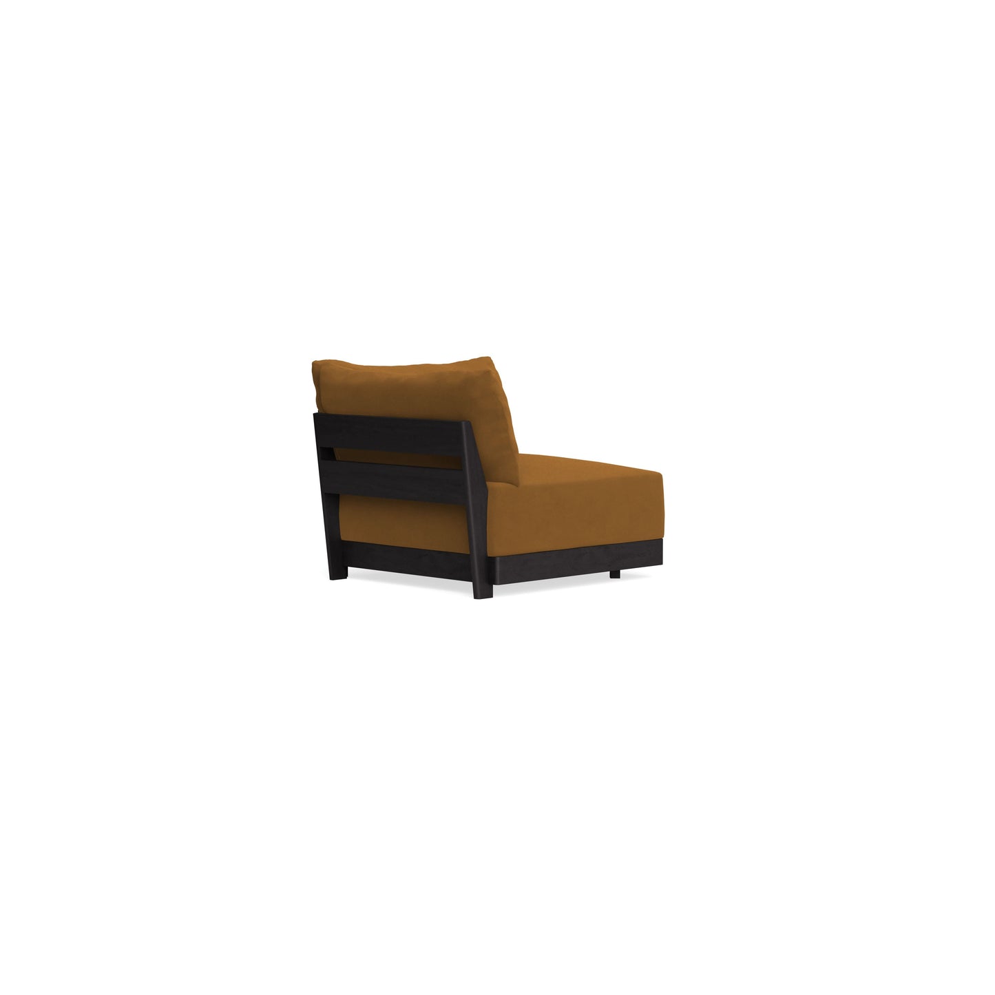 Modular Bondi Black Corner Chair in Cognac | Memory Foam Blend
