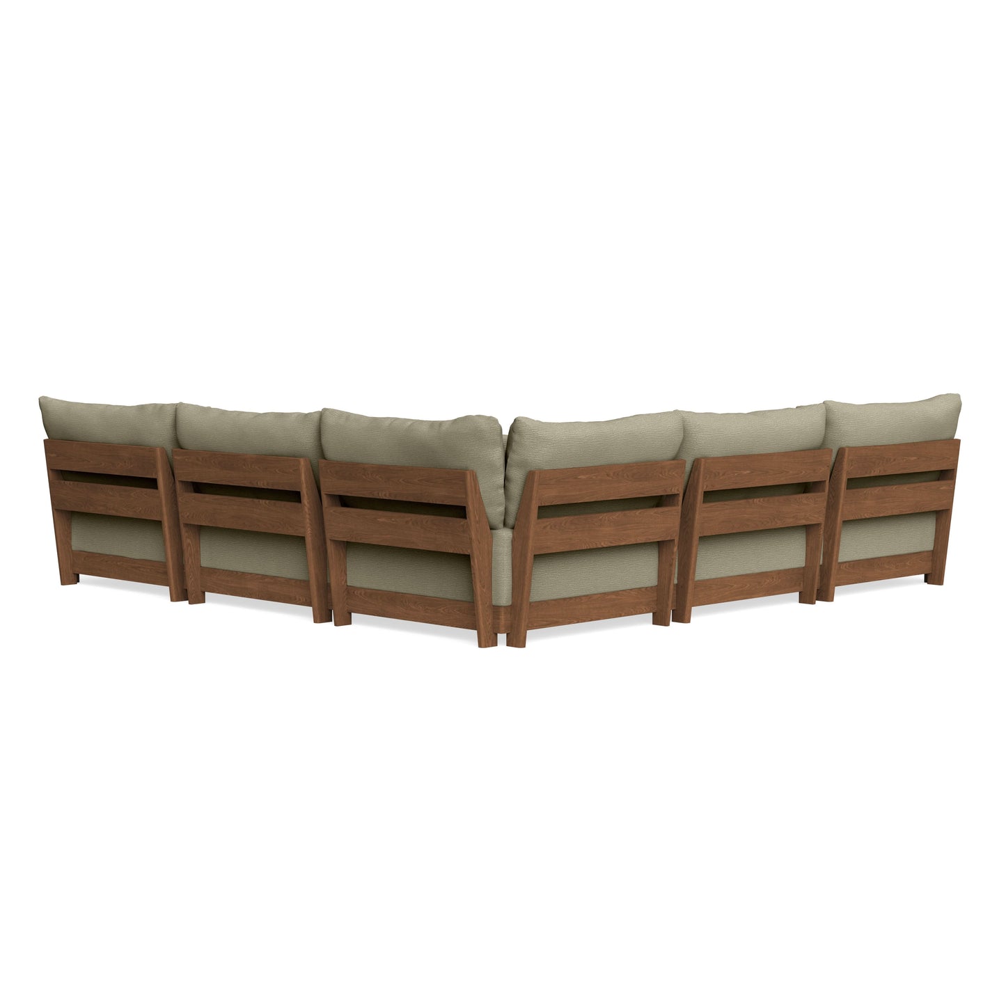 Modular Bondi Espresso 5-Seater Corner Sectional in Cappuccino | Memory Foam Blend