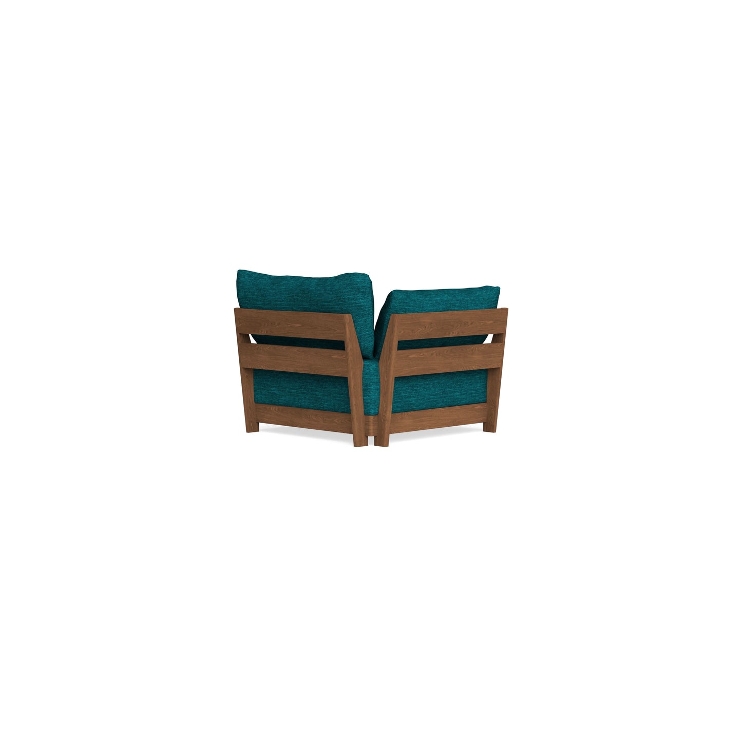 Modular Bondi Espresso End Chair in Marine Teal | Memory Foam Blend