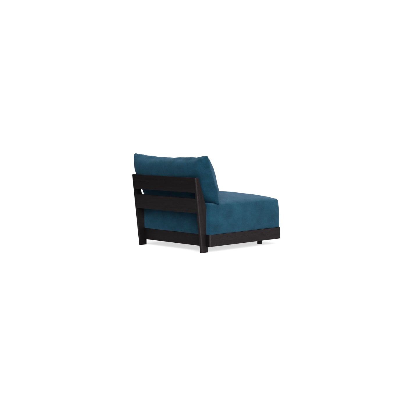 Modular Bondi Black Armless Chair in Commodore Blue | Memory Foam Blend