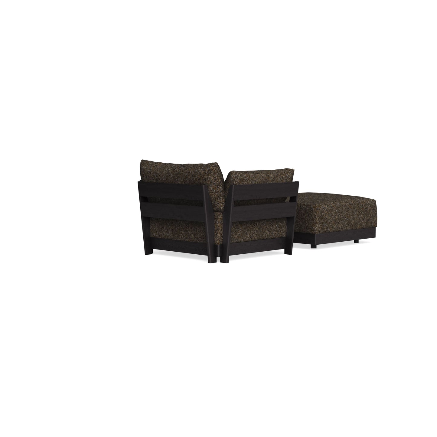 Modular Bondi Black Armchair + Ottoman in Phantom | Memory Foam Blend