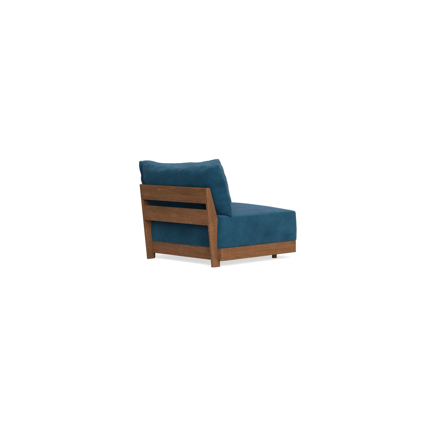 Modular Bondi Espresso Corner Chair in Commodore Blue | Memory Foam Blend