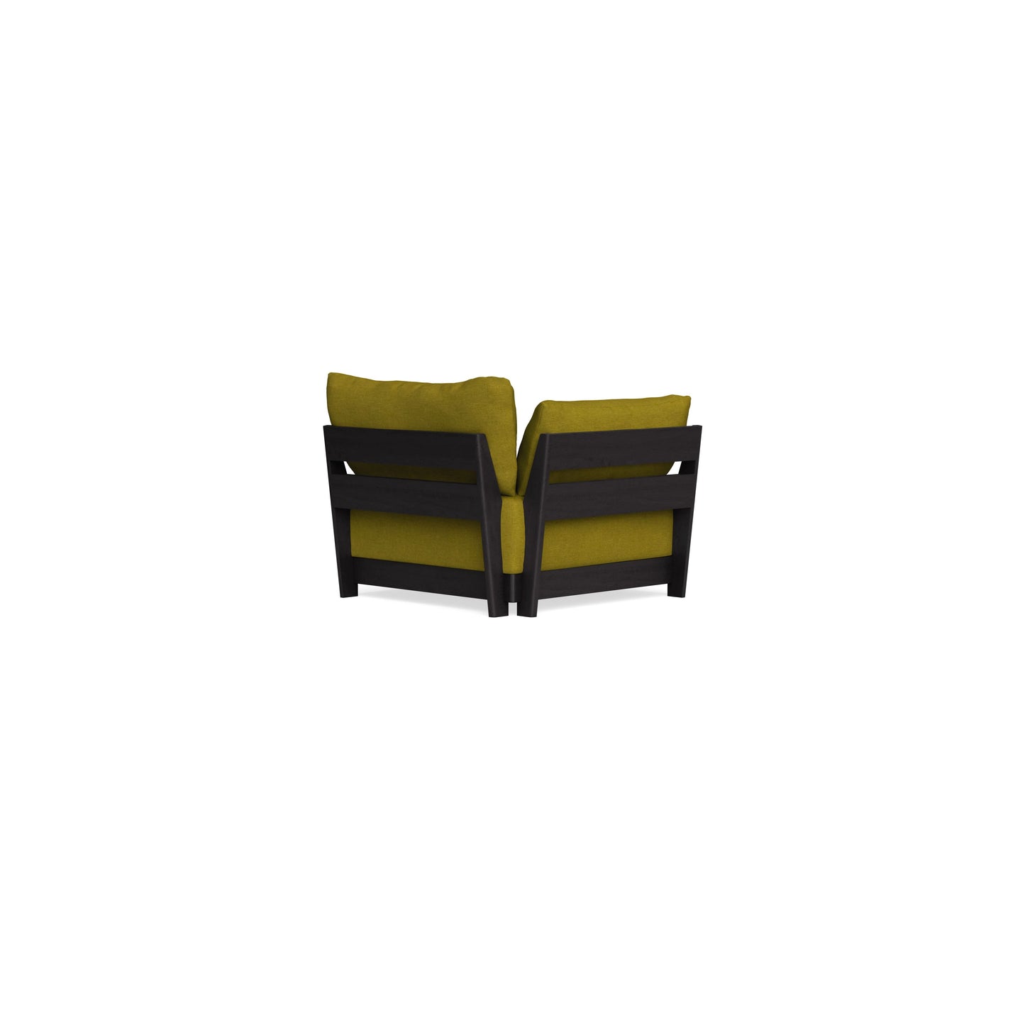 Modular Bondi Black End Chair in Olive Green | Memory Foam Blend
