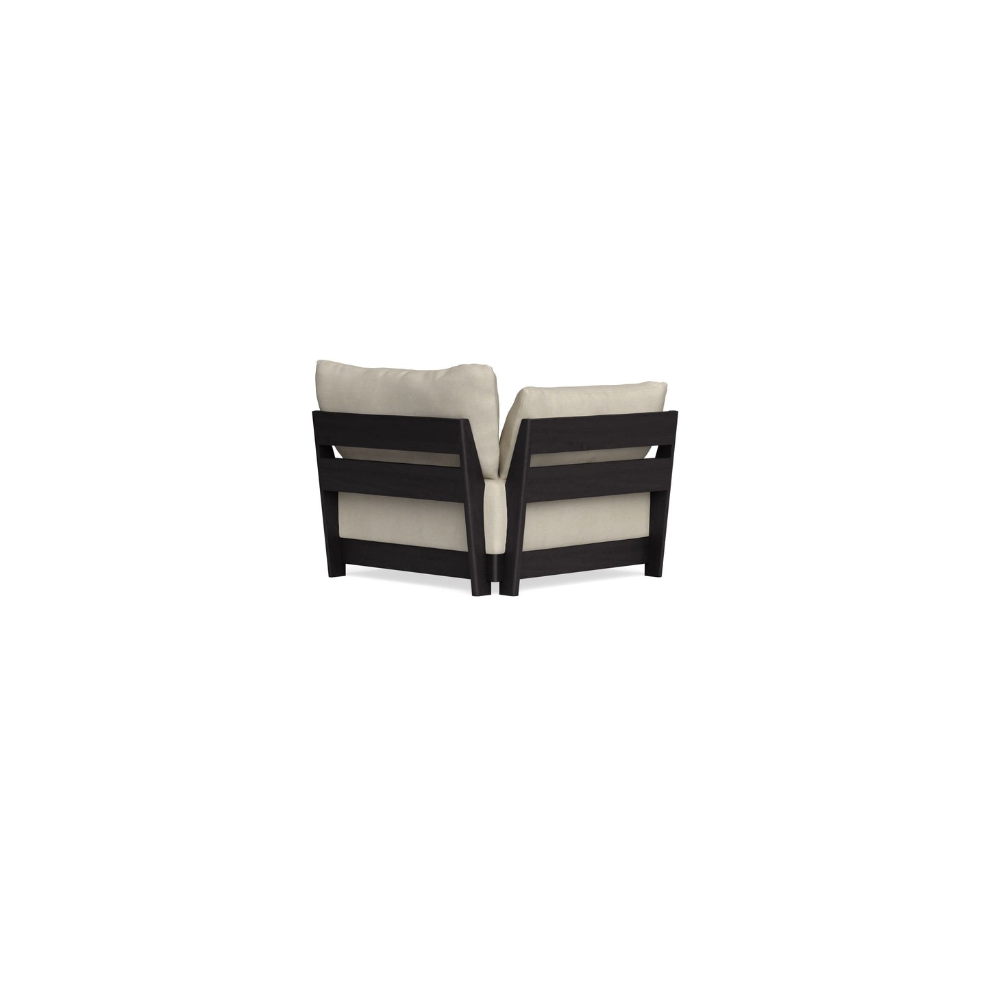 Modular Bondi Black End Chair in Almond | Memory Foam Blend