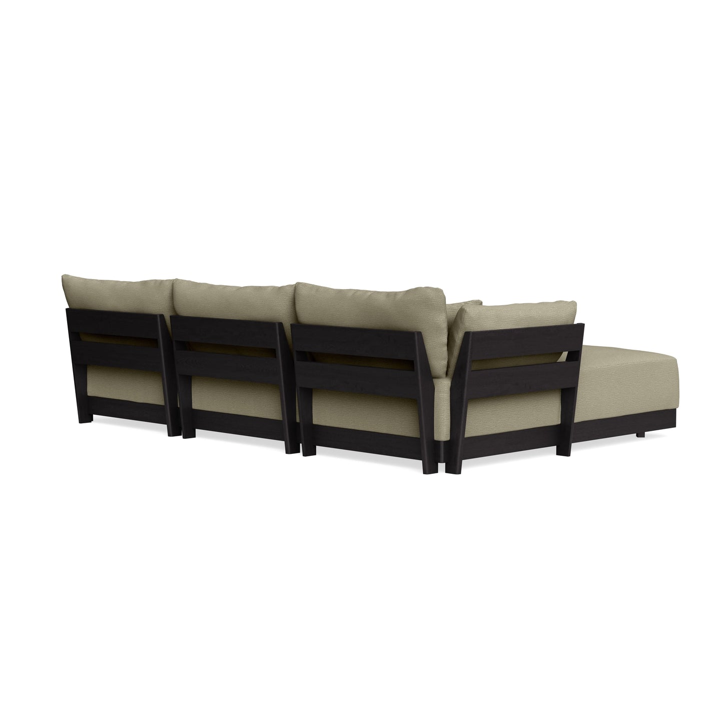 Modular Bondi Black 3-Seater Daybed Sofa Sectional in Cappuccino | Classic Blend