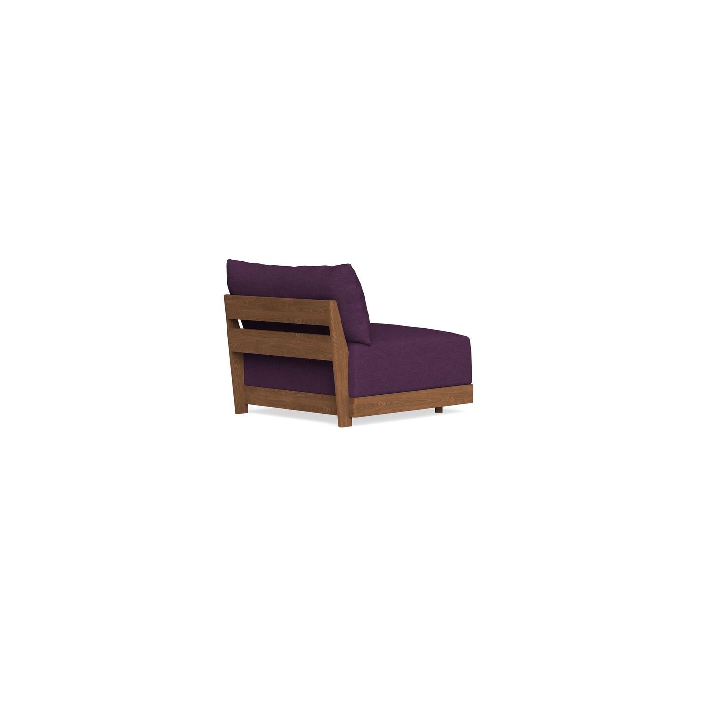 Modular Bondi Espresso Armless Chair in Aubergine | Memory Foam Blend