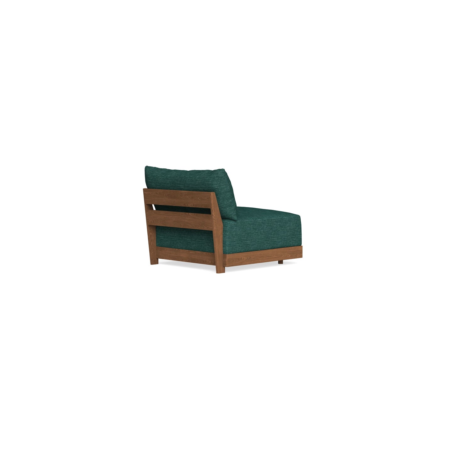 Modular Bondi Espresso Armless Chair in Forest Green | Memory Foam Blend