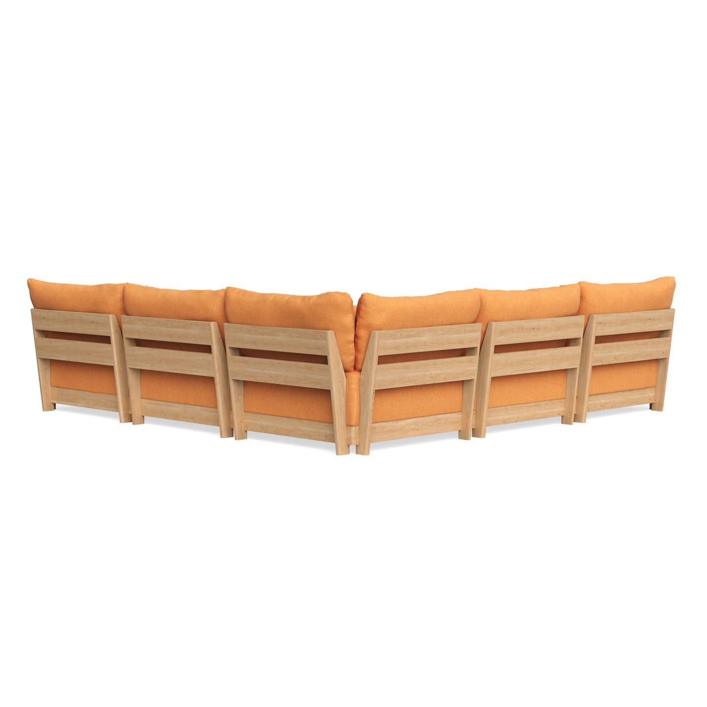 Slipcover Only - Modular Bondi 5-Seater Corner Sectional + Ottoman in Tangerine