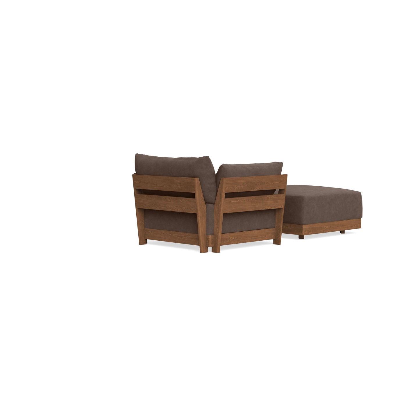 Modular Bondi Espresso Armchair + Ottoman in Chocolate | Memory Foam Blend