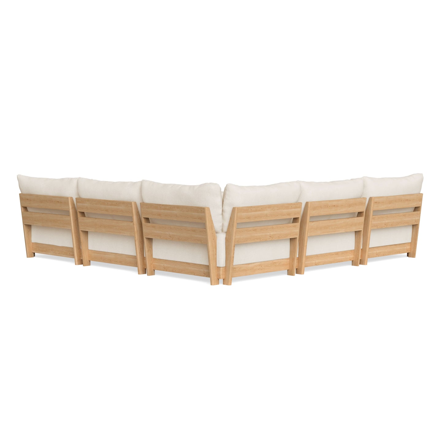 Slipcover Only - Modular Bondi 5-Seater Corner Sectional + Ottoman in Powder