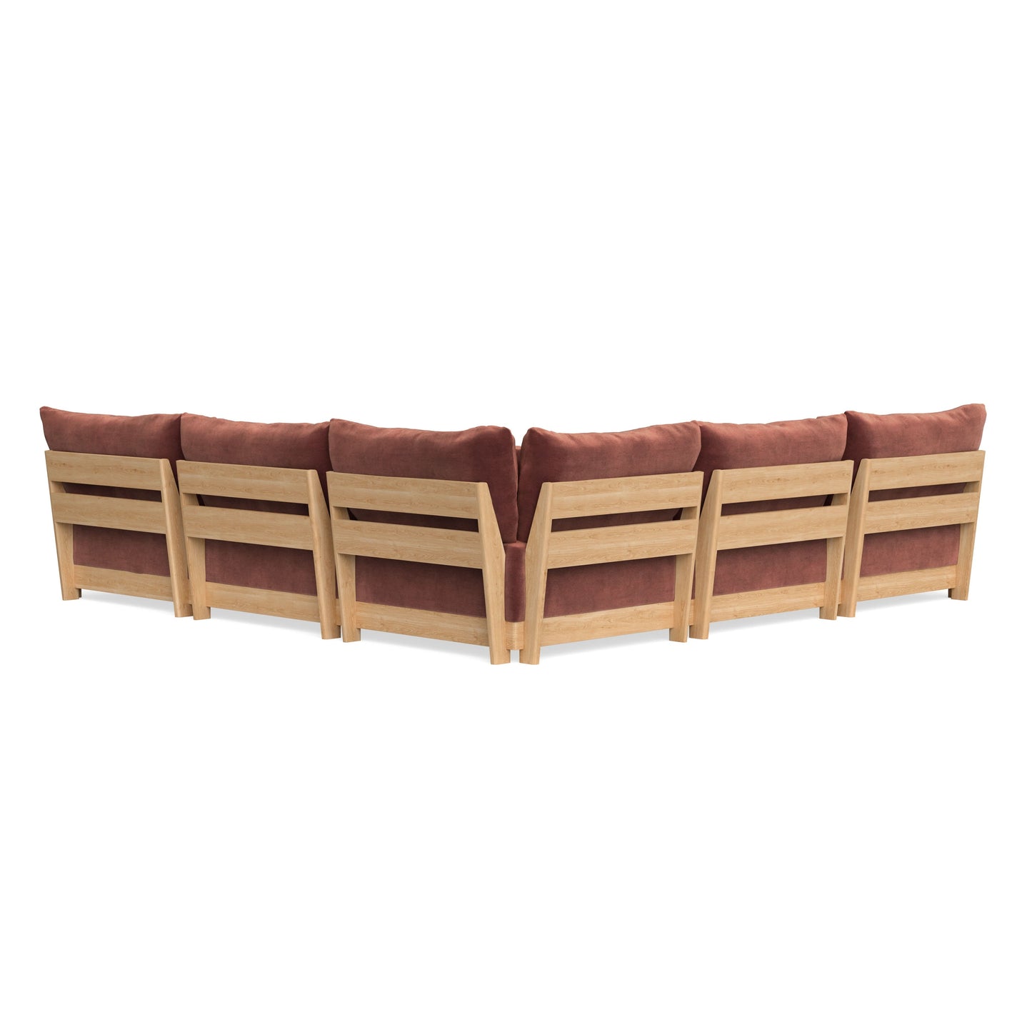 Slipcover Only - Modular Bondi 5-Seater Corner Sectional + Ottoman in Spice