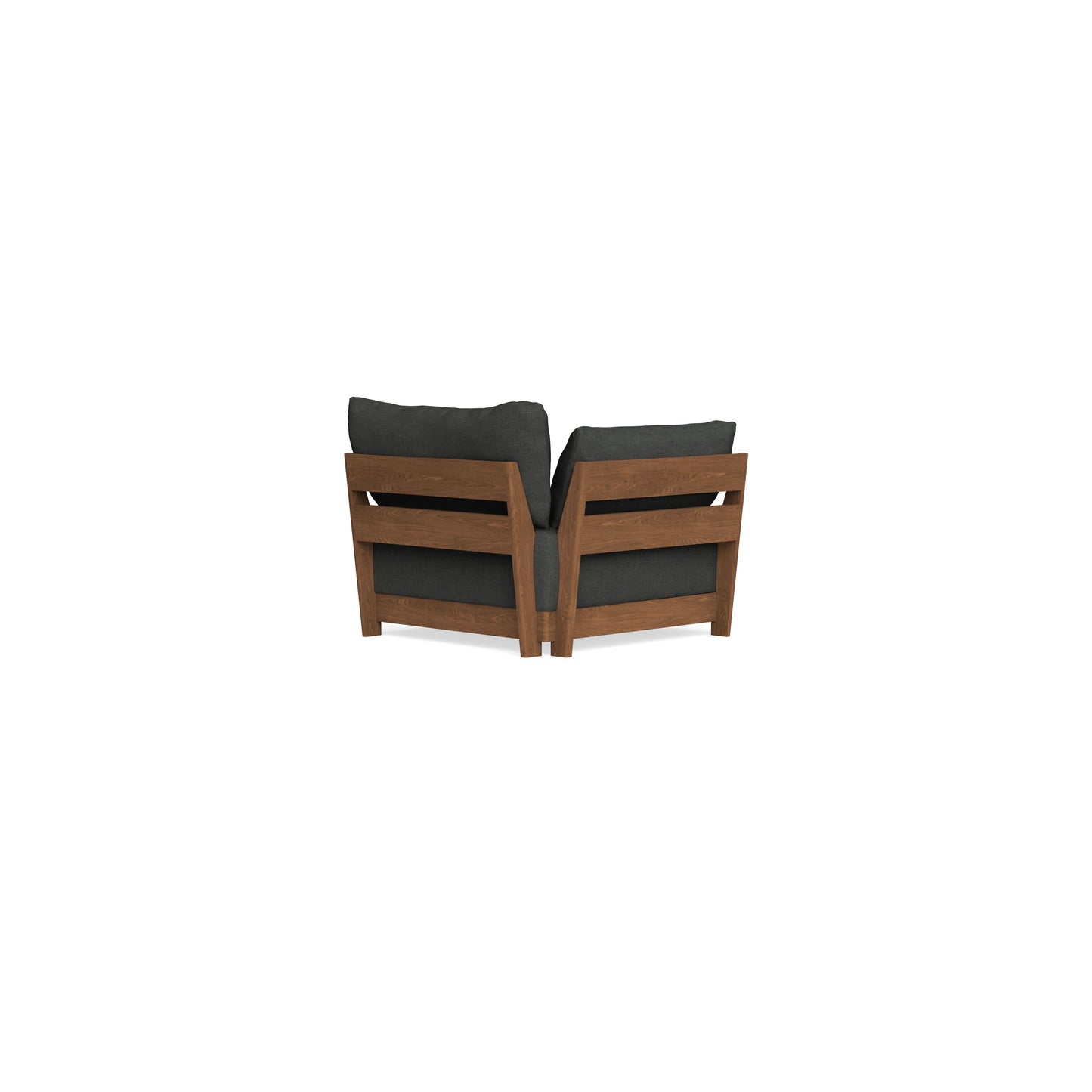 Modular Bondi Espresso End Chair in Raven Gray | Memory Foam Blend