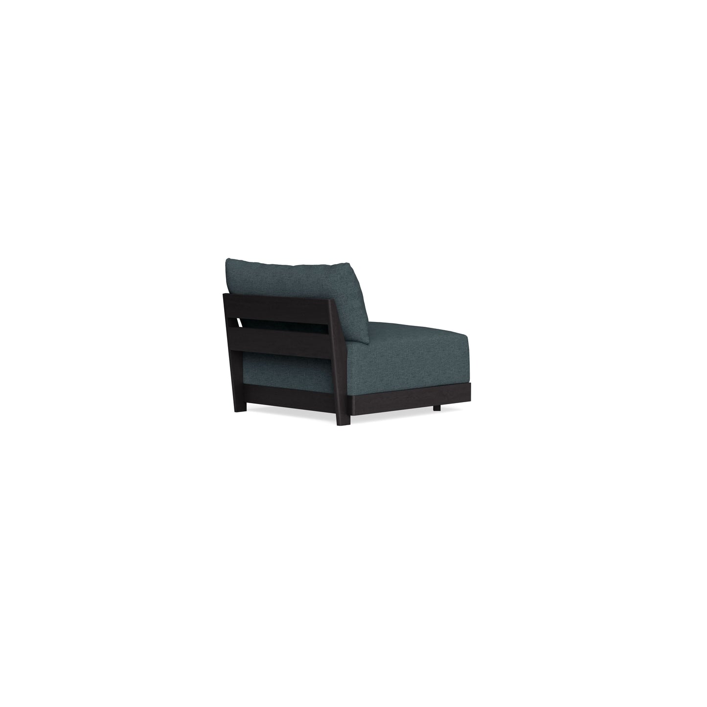 Modular Bondi Black Armless Chair in Ocean Gray | Memory Foam Blend