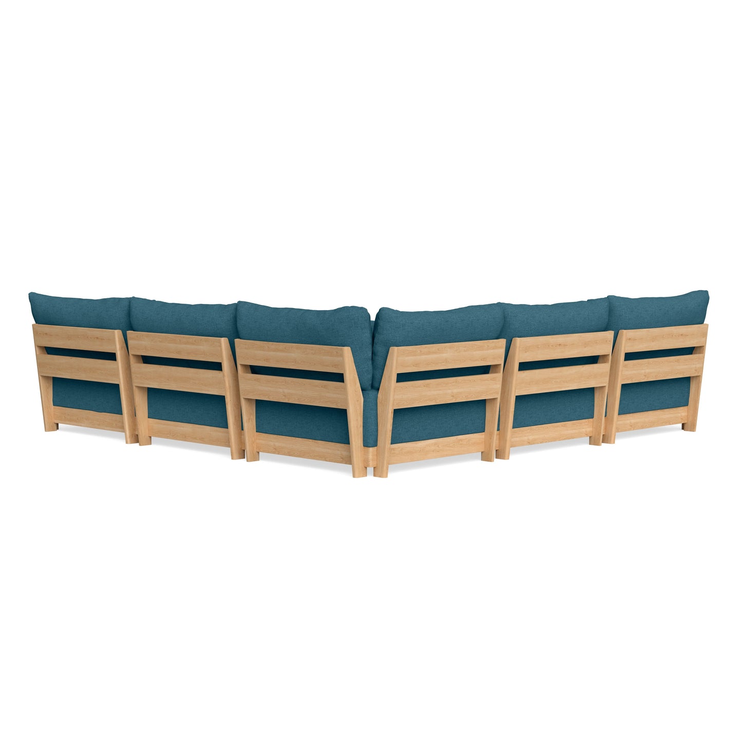 Slipcover Only - Modular Bondi 5-Seater Corner Sectional + Ottoman in Aegean Blue
