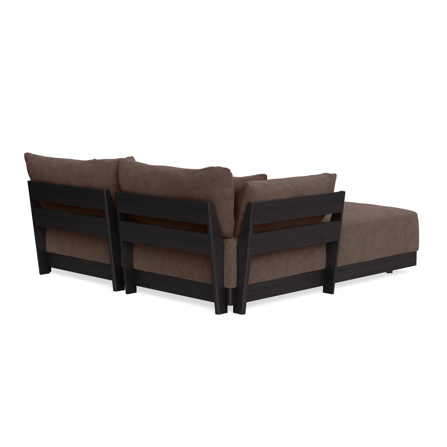 Modular Bondi Black 2-Seater Sectional in Chocolate | Memory Foam Blend
