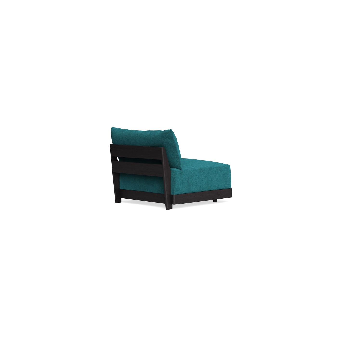 Modular Bondi Black Armless Chair in Ocean | Memory Foam Blend