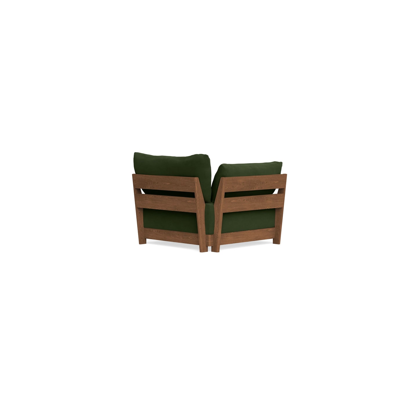 Modular Bondi Espresso End Chair in Tuscan Green | Memory Foam Blend