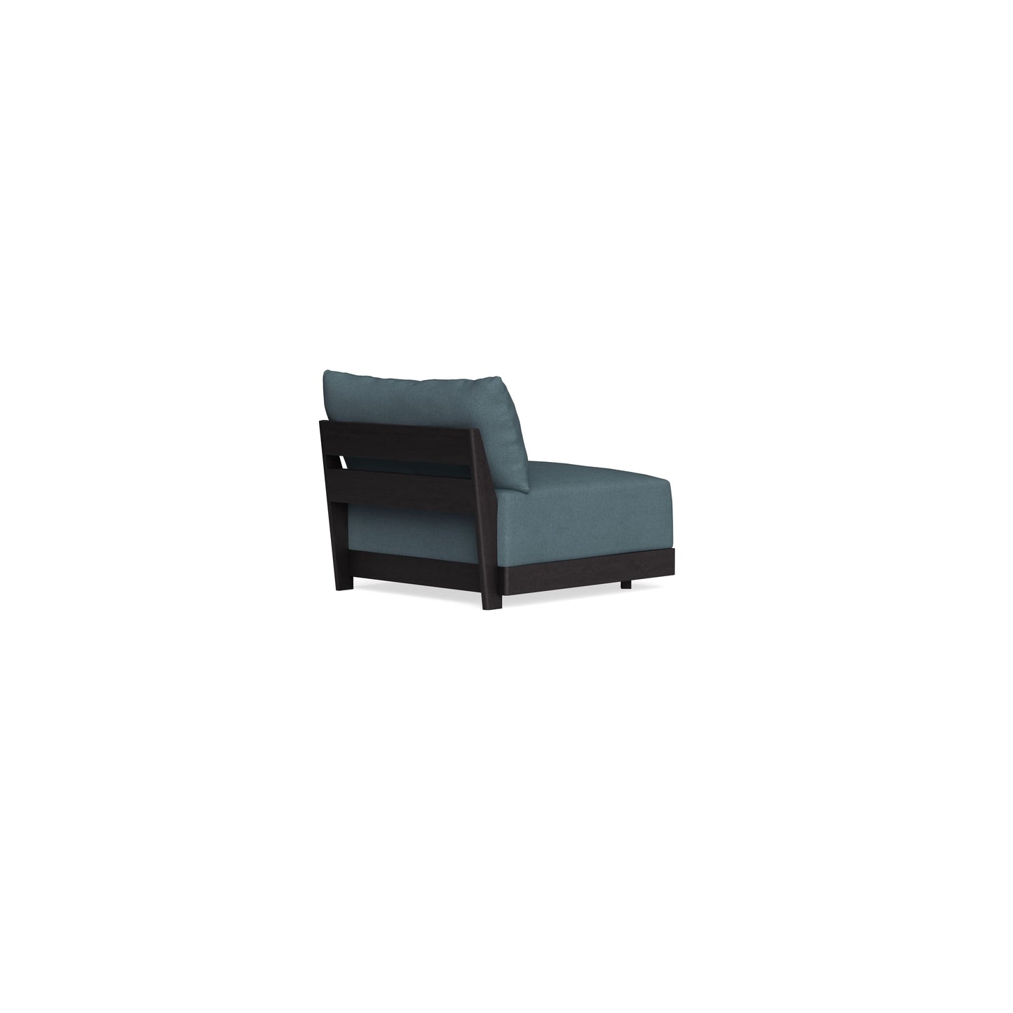 Modular Bondi Black Armless Chair in Slate Blue | Memory Foam Blend
