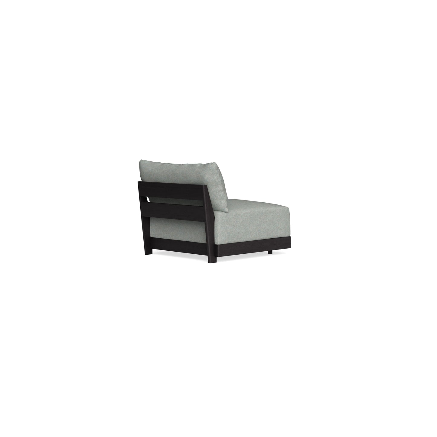 Modular Bondi Black Armless Chair in Spa | Memory Foam Blend