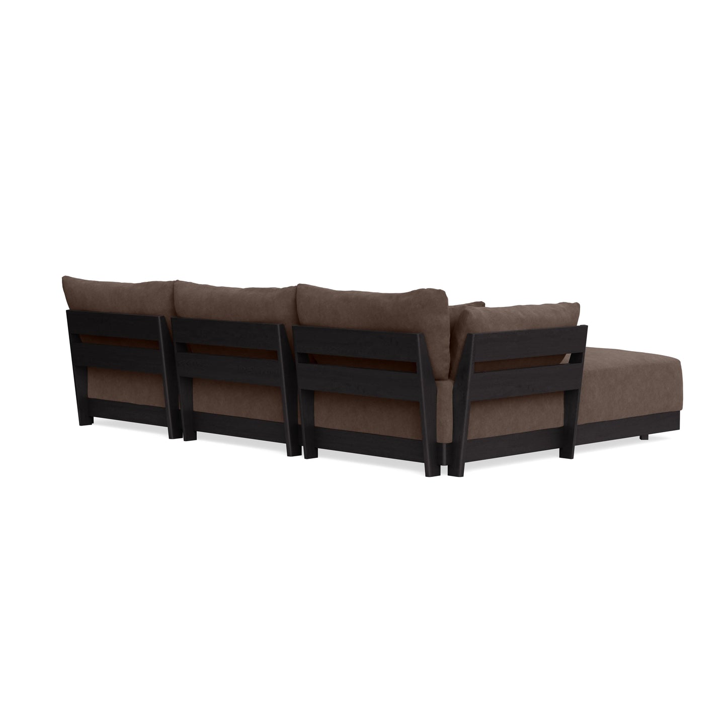 Modular Bondi Black 3-Seater U-Sectional in Chocolate | Memory Foam Blend