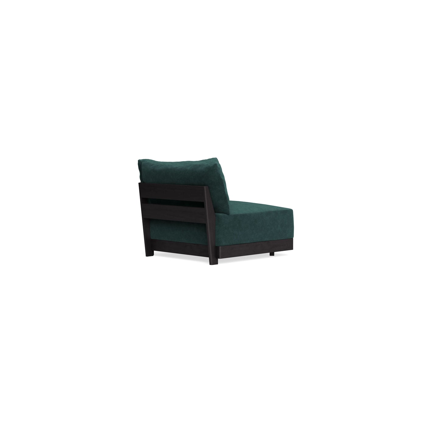 Modular Bondi Black Corner Chair in Harbor Blue | Memory Foam Blend