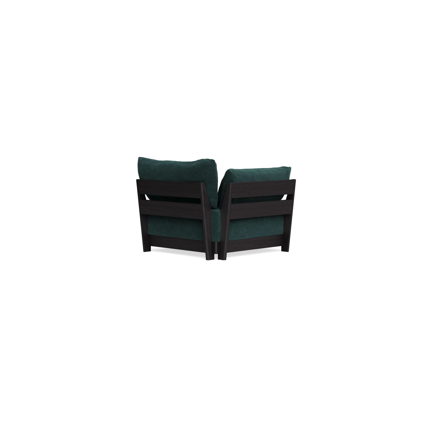 Modular Bondi Black End Chair in Harbor Blue | Memory Foam Blend