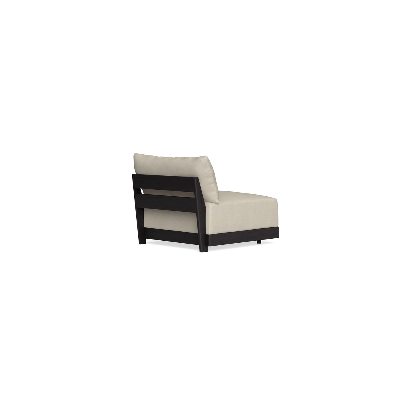 Modular Bondi Black Armless Chair in Almond | Memory Foam Blend