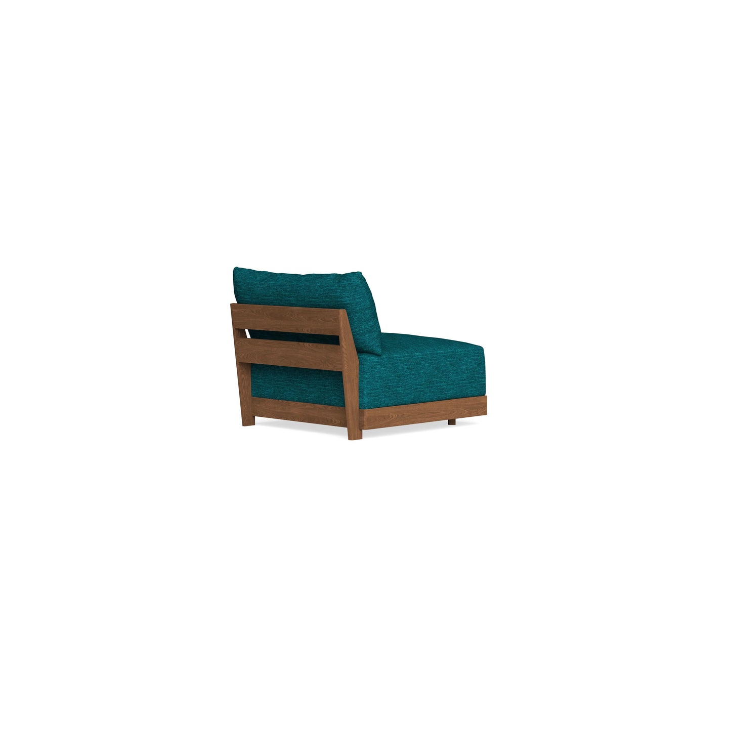 Modular Bondi Espresso Armless Chair in Marine Teal | Memory Foam Blend