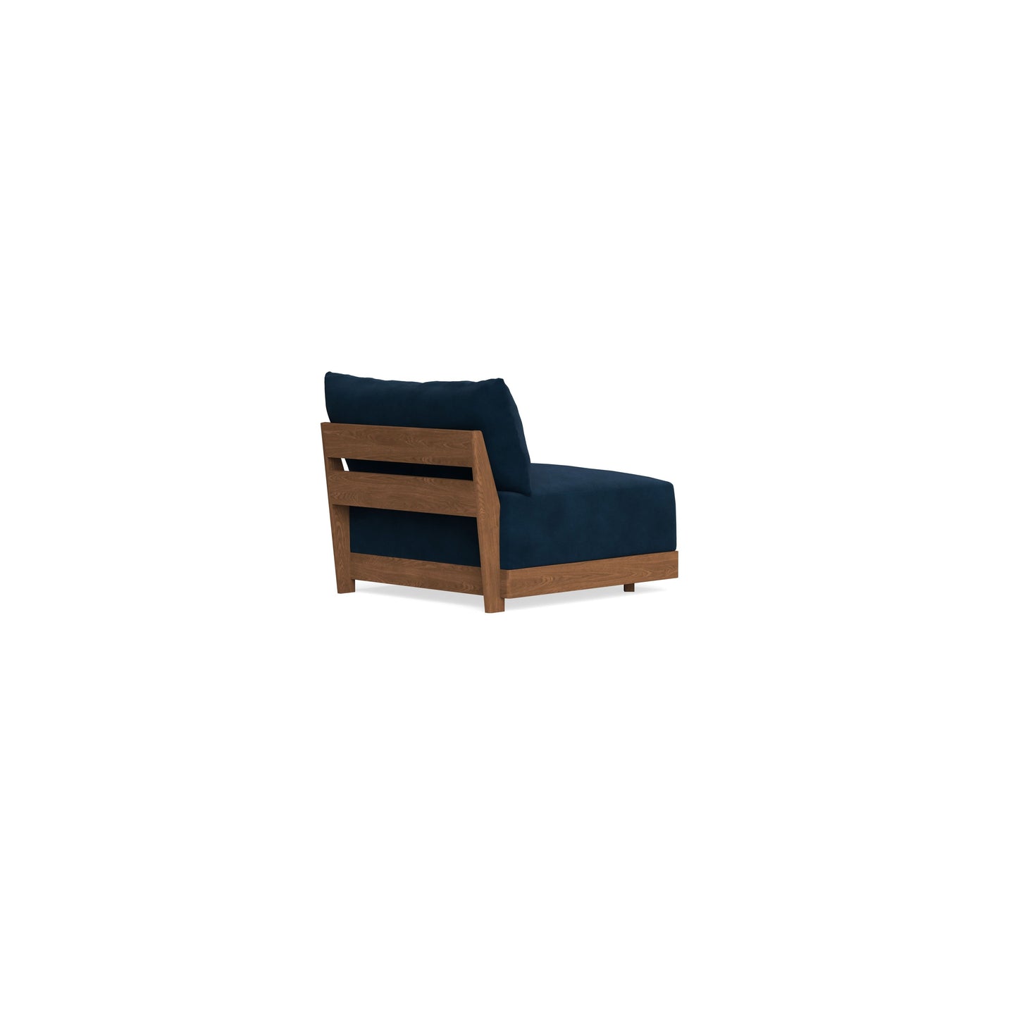 Modular Bondi Espresso Armless Chair in Royal Blue | Memory Foam Blend