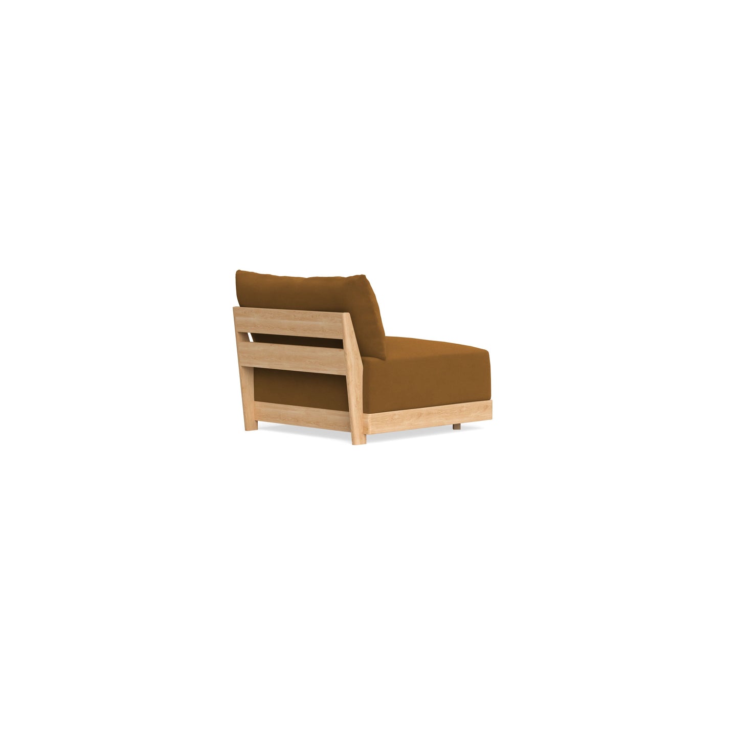 Modular Bondi Latte Armless Chair in Cognac | Memory Foam Blend