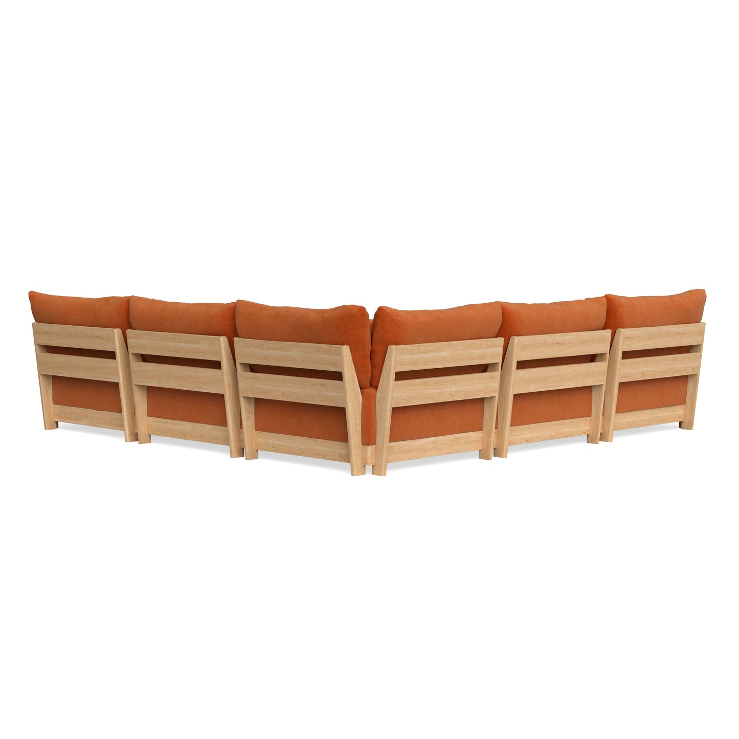 Slipcover Only - Modular Bondi 5-Seater Corner Sectional + Ottoman in Terracotta