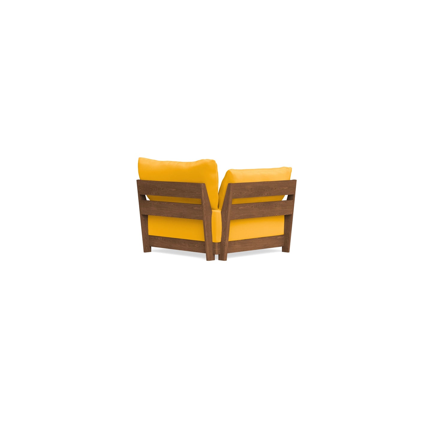 Modular Bondi Espresso End Chair in Marigold | Memory Foam Blend