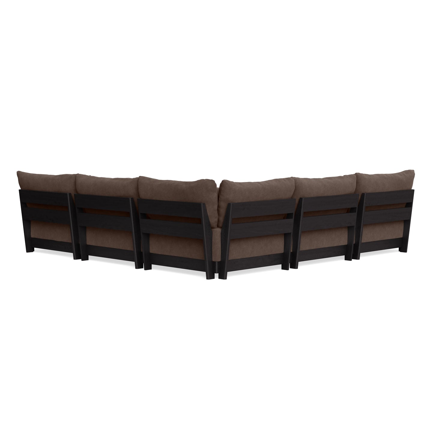 Modular Bondi Black 5-Seater Corner Sectional in Chocolate | Memory Foam Blend