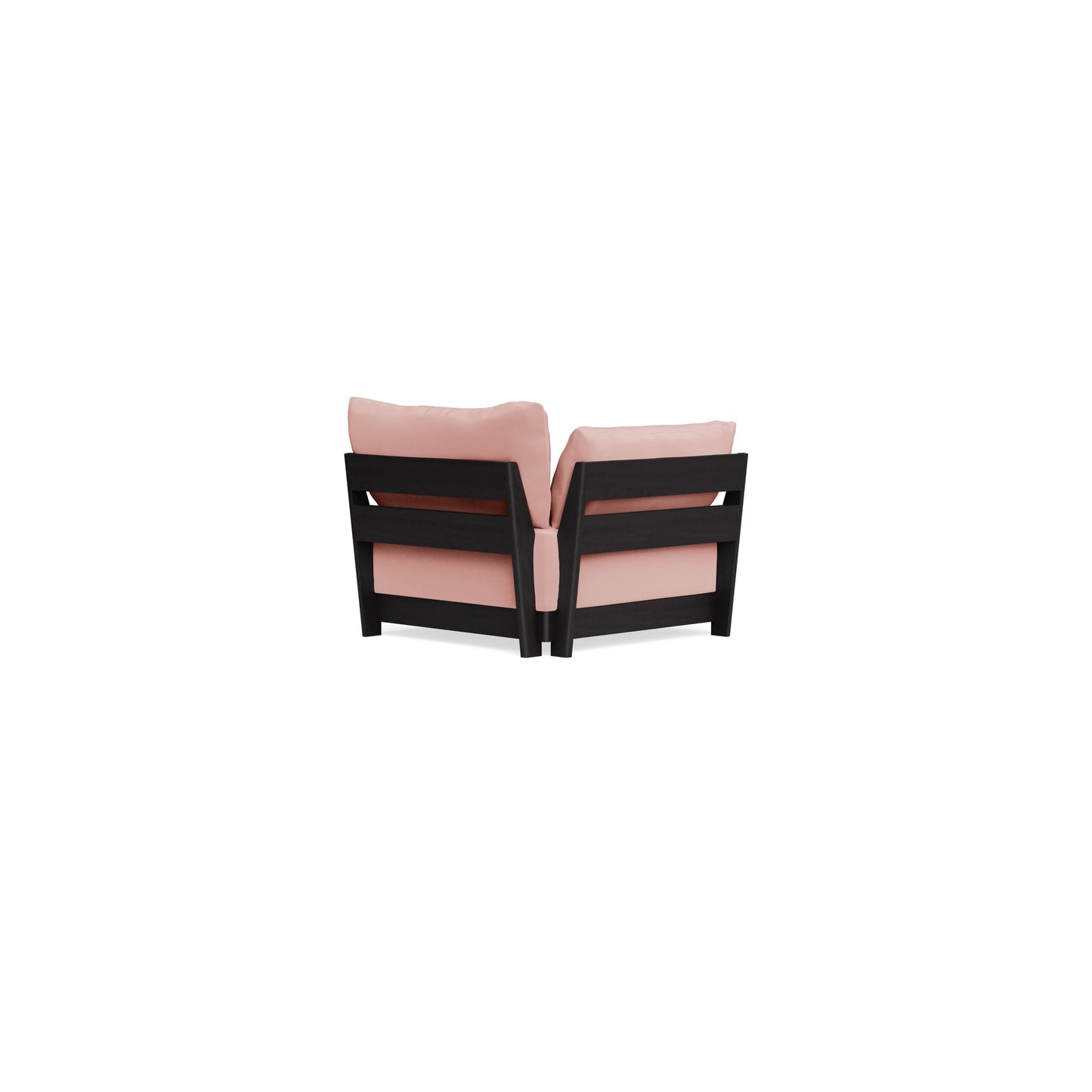 Modular Bondi Black End Chair in Powder Pink | Memory Foam Blend