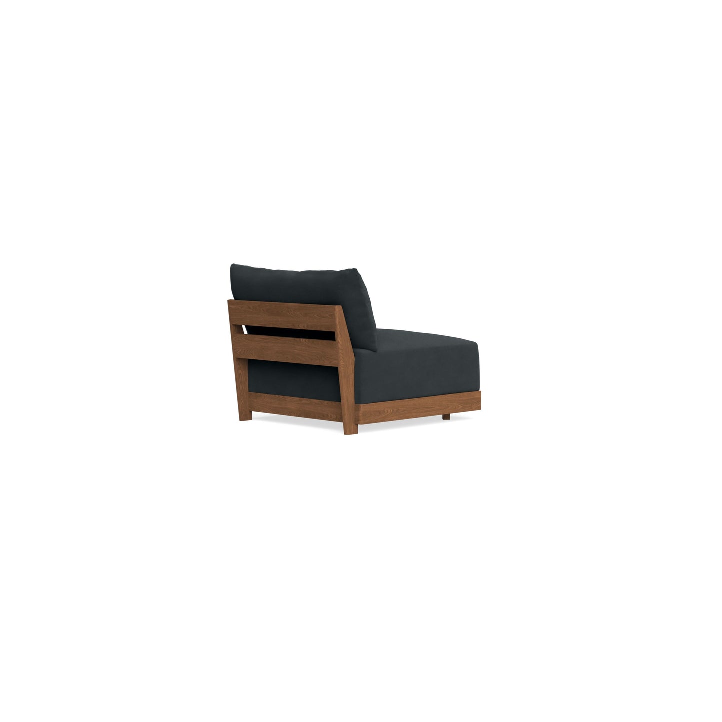 Modular Bondi Espresso Armless Chair in Obsidian | Memory Foam Blend
