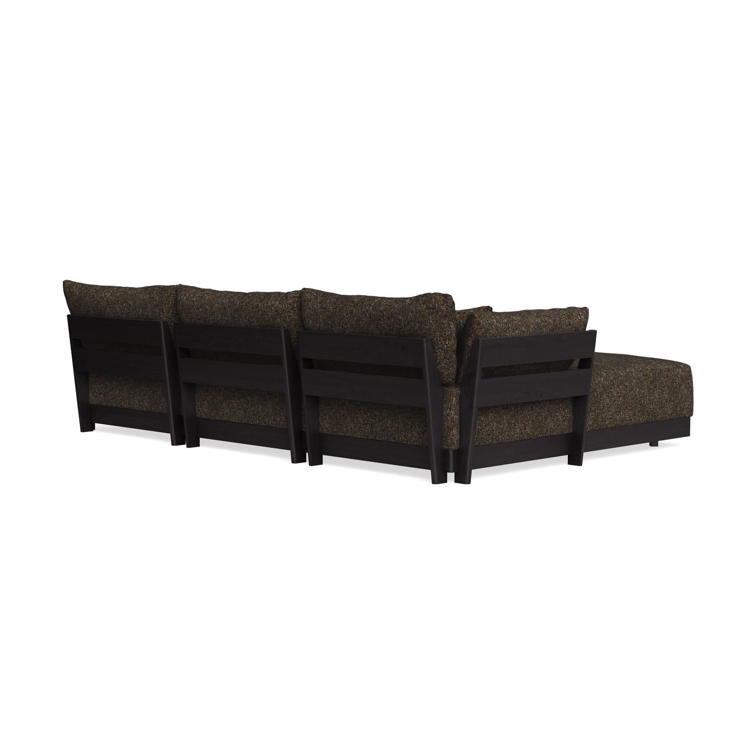 Modular Bondi Black 3-Seater U-Sectional in Phantom | Classic Blend