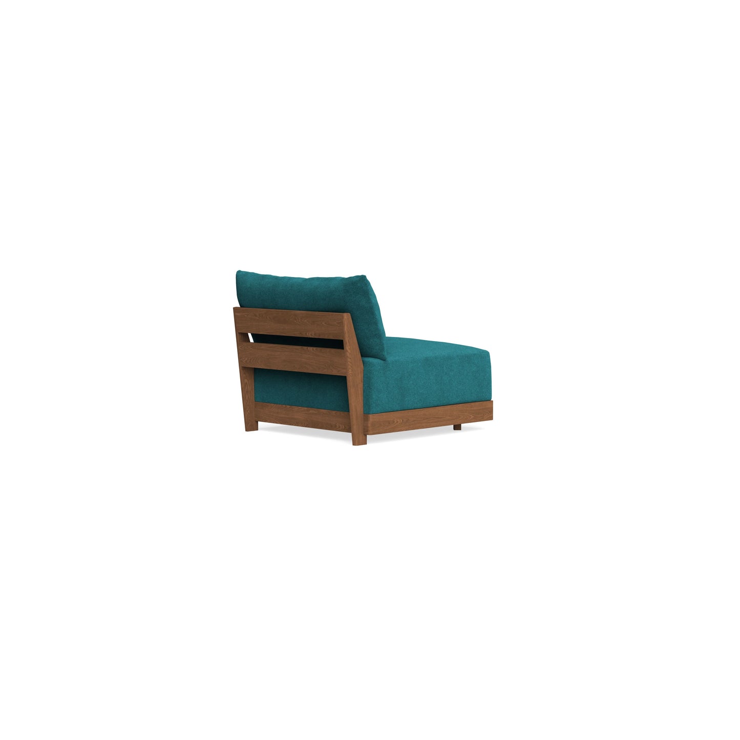 Modular Bondi Espresso Armless Chair in Ocean | Memory Foam Blend