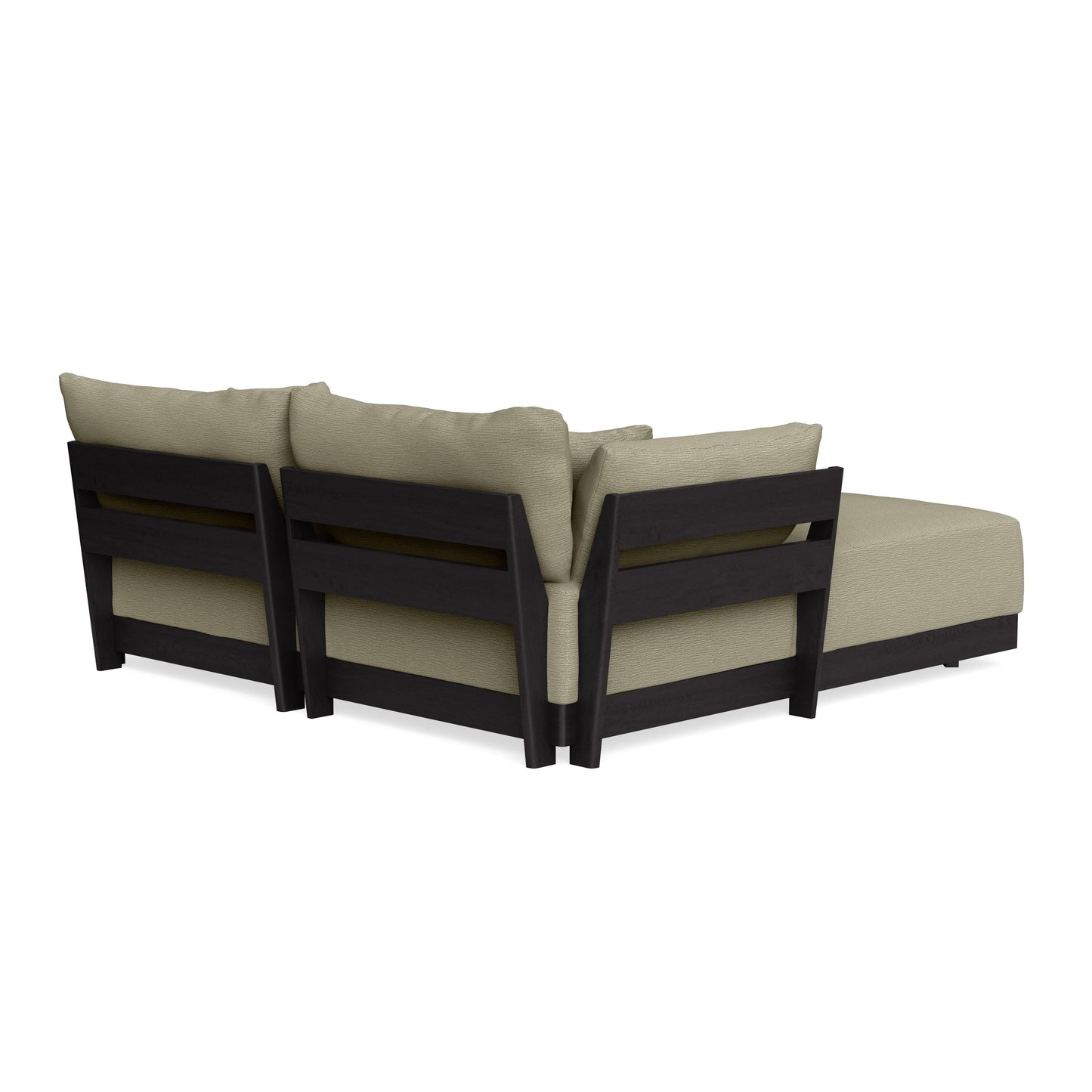 Modular Bondi Black 2-Seater Sectional in Cappuccino | Classic Blend