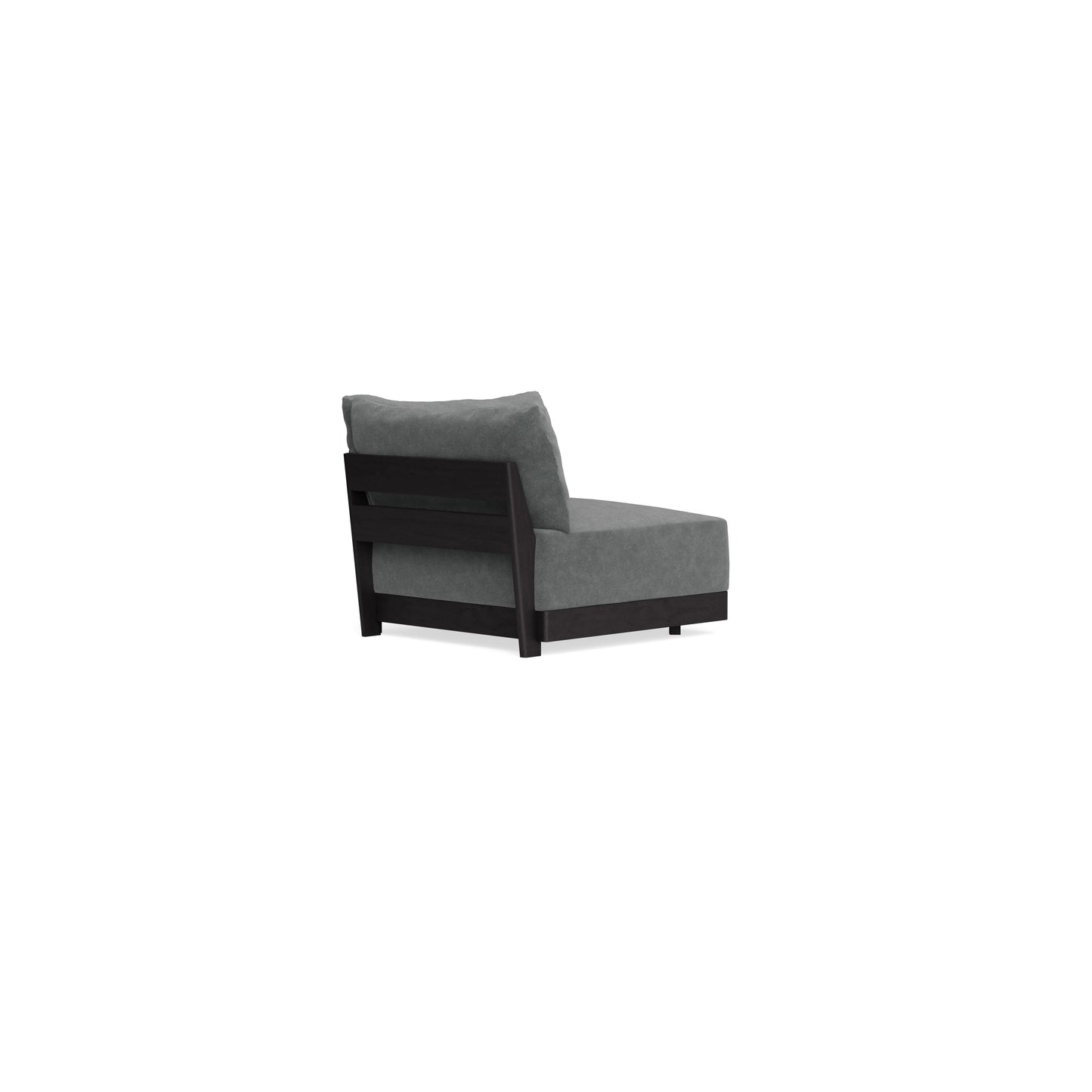 Modular Bondi Black Corner Chair in Chimney Gray | Memory Foam Blend