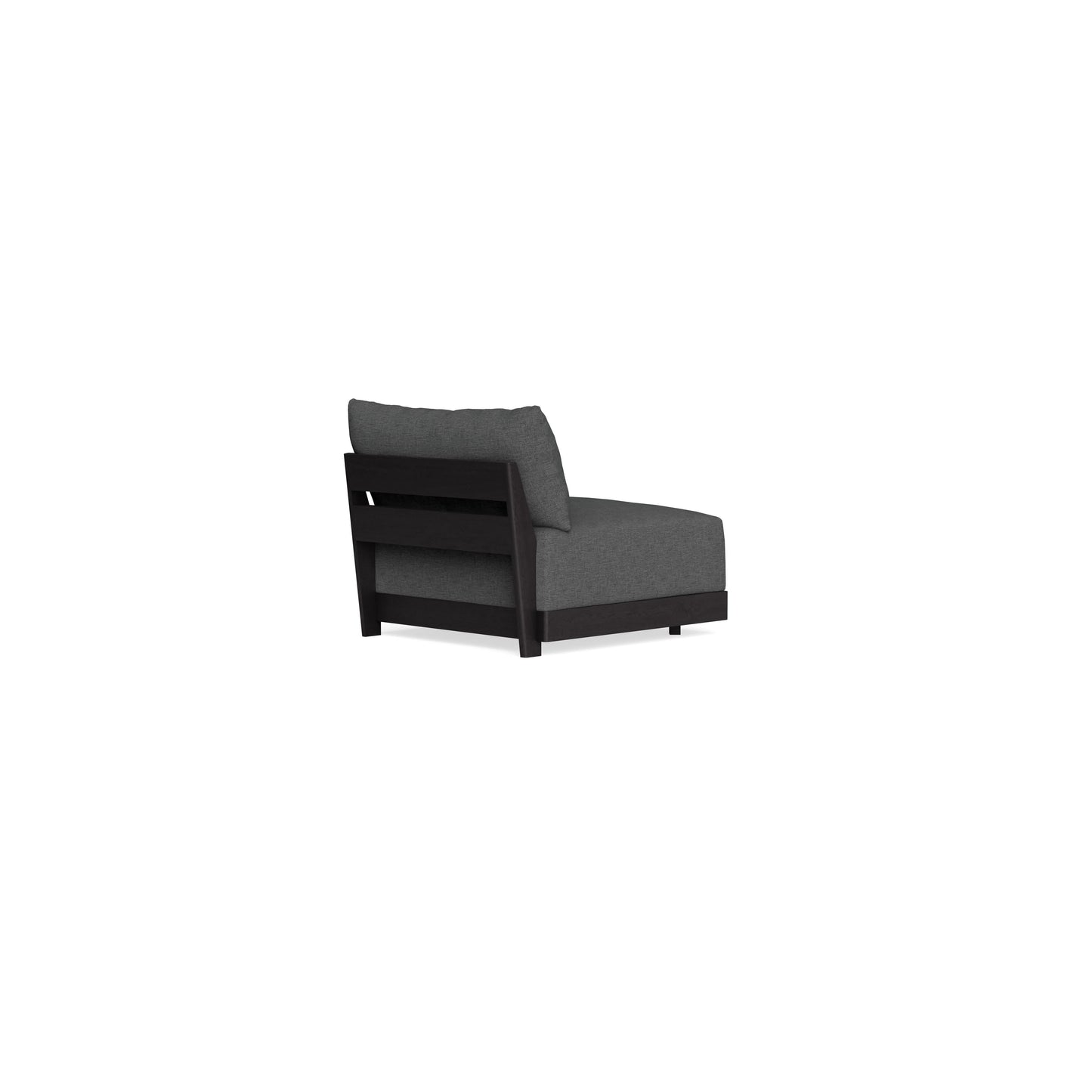 Modular Bondi Black Armless Chair in Pebble | Memory Foam Blend