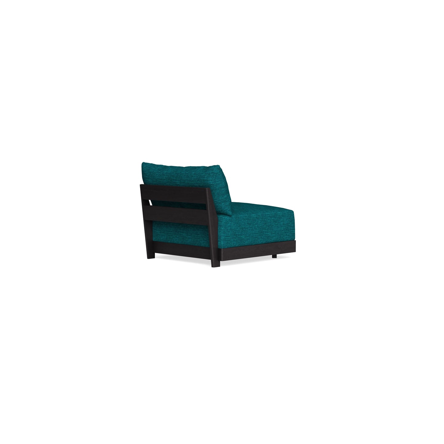 Modular Bondi Black Armless Chair in Marine Teal | Memory Foam Blend