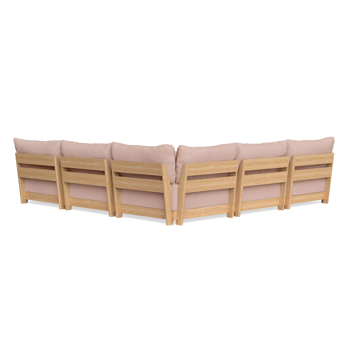 Slipcover Only - Modular Bondi 5-Seater Corner Sectional + Ottoman in Rose Quartz