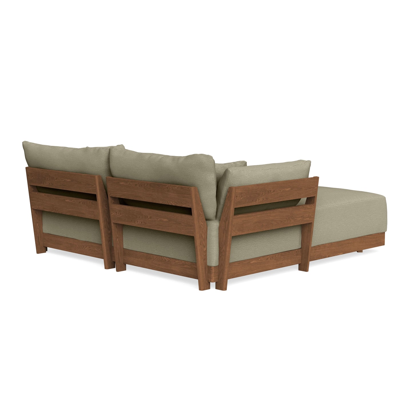 Modular Bondi Espresso 2-Seater Sectional in Cappuccino | Memory Foam Blend