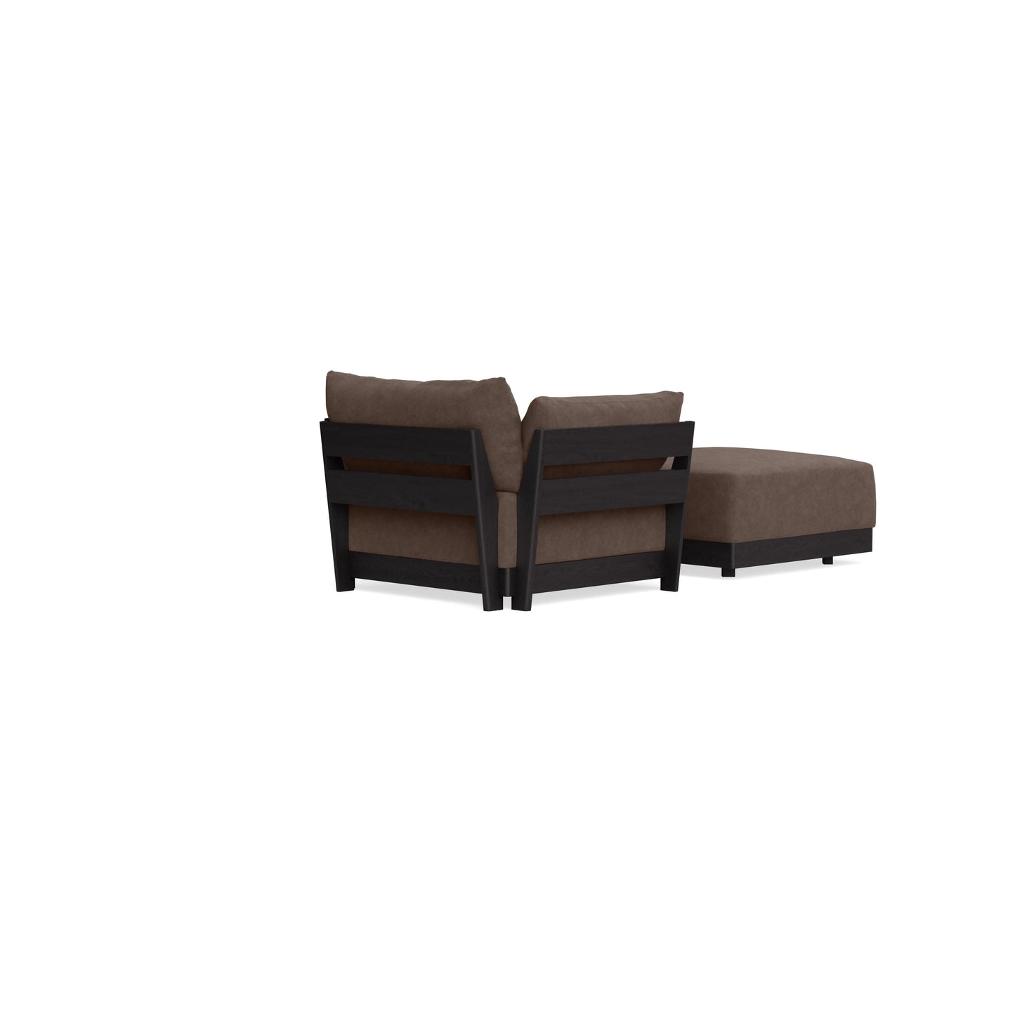 Modular Bondi Black Armchair + Ottoman in Chocolate | Memory Foam Blend