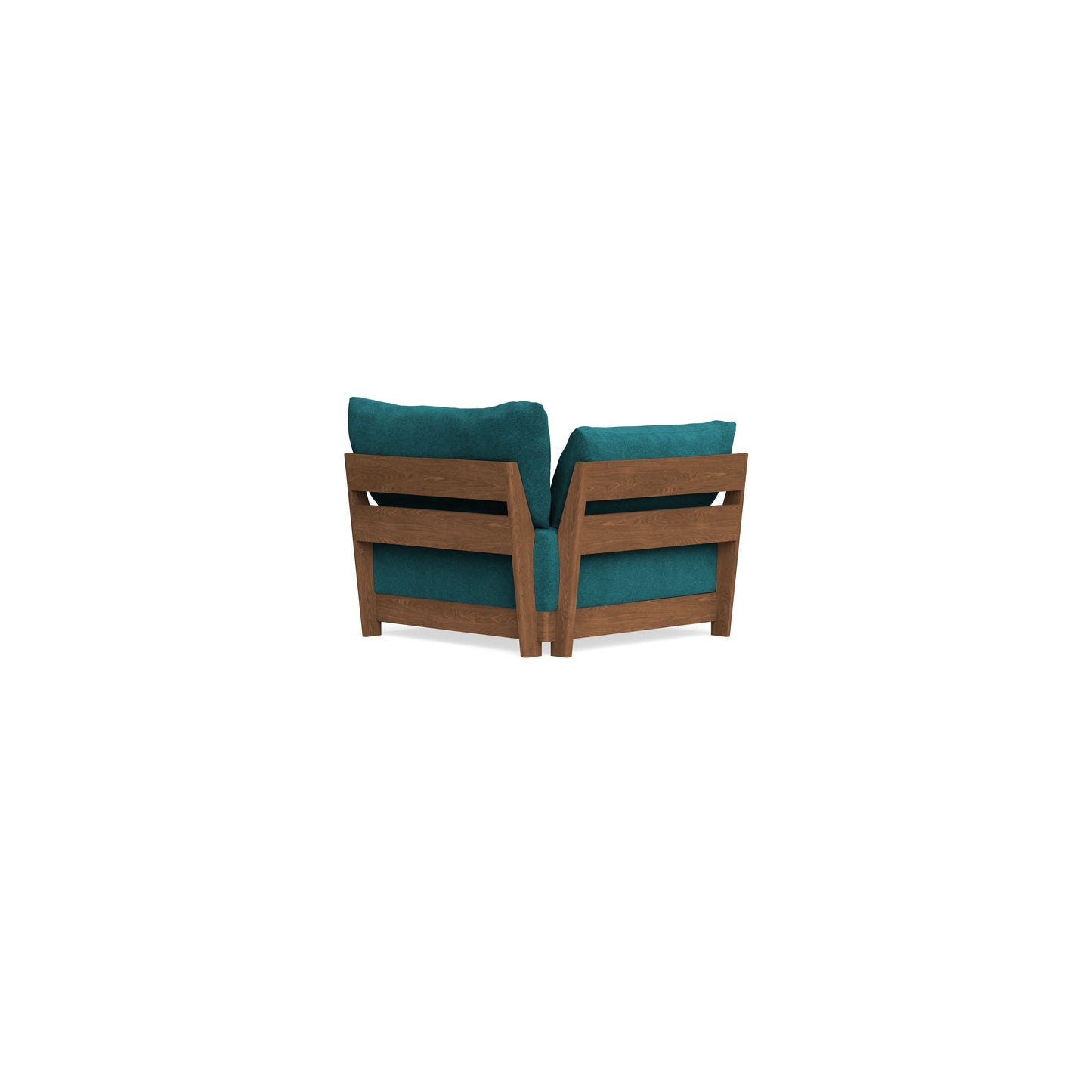 Modular Bondi Espresso End Chair in Ocean | Memory Foam Blend
