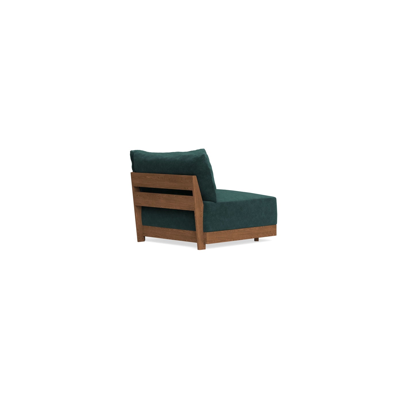 Modular Bondi Espresso Corner Chair in Harbor Blue | Memory Foam Blend