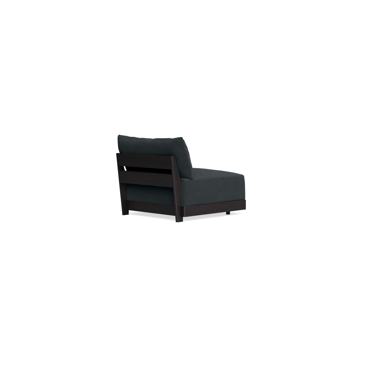 Modular Bondi Black Armless Chair in Obsidian | Memory Foam Blend
