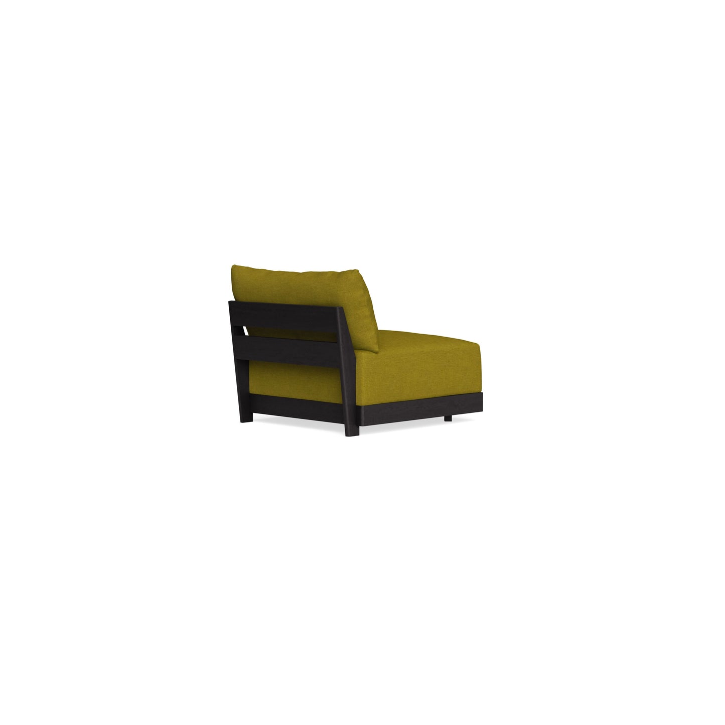 Modular Bondi Black Armless Chair in Olive Green | Memory Foam Blend