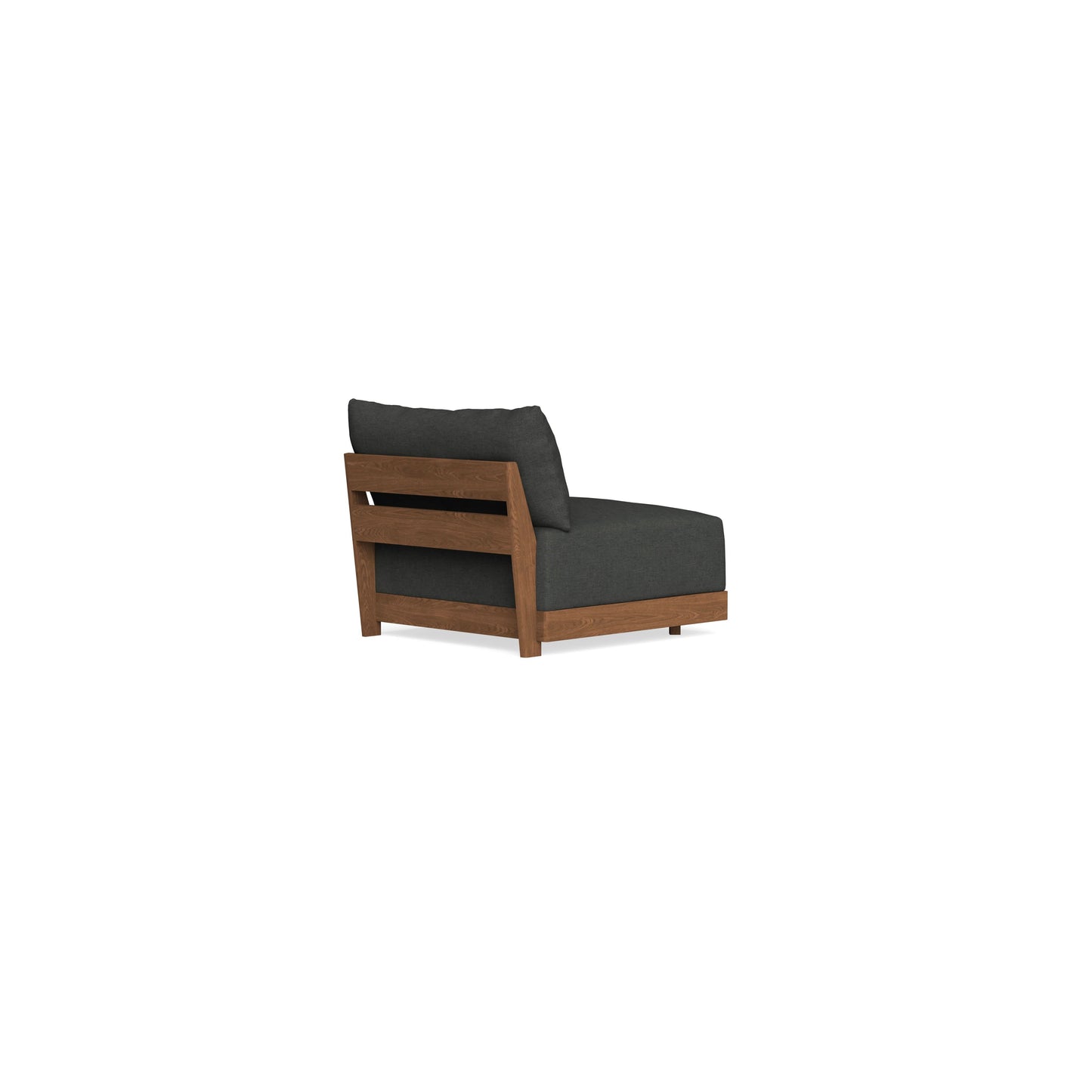 Modular Bondi Espresso Armless Chair in Raven Gray | Memory Foam Blend